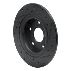Honda Civic Brake Rotor (1) - Rear Left - R1 Concepts - Drilled & Slotted - Black - `17-`20